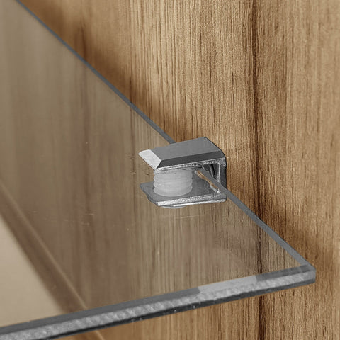 Rootz Modern Display Cabinet - Glass Doors - LED Lit Display - Elegant Design - 77.7L x 38W x 150H cm