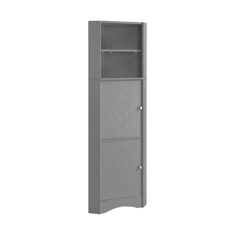 Rootz Corner Bathroom Cabinet - Storage Cupboard - Space Saving Shelf - Waterproof & Moisture Resistant - 36.5L x 36.5W x 155H cm