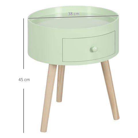 Rootz Scandinavian Round Side Table - Coffee Table - Bedside Table - Solid Wood Elegance - 38cm x 38cm x 45cm