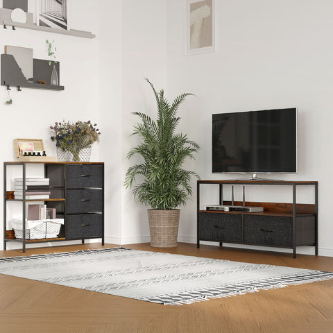Rootz Industrial TV Stand - Media Console - Entertainment Center - High Stability - 98cm x 29cm x 56cm