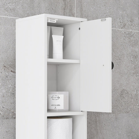 Rootz Tall Cabinet - Storage Cabinet - Bathroom Organizer - Adjustable Shelves, 1 Drawer, 2 Cupboards - 20 x 20 x 180 cm White
