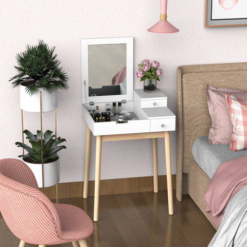 Rootz Dressing Table - Cosmetic Table - Vanity Table - Compact Storage Solution - 60 x 50 x 85.5cm