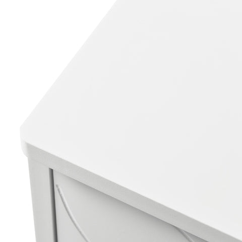 Rootz Sideboard Storage Cabinet - Chest of Drawers - Floral Pattern - Shockproof Design - 75L x 40W x 90H cm - Golden+White