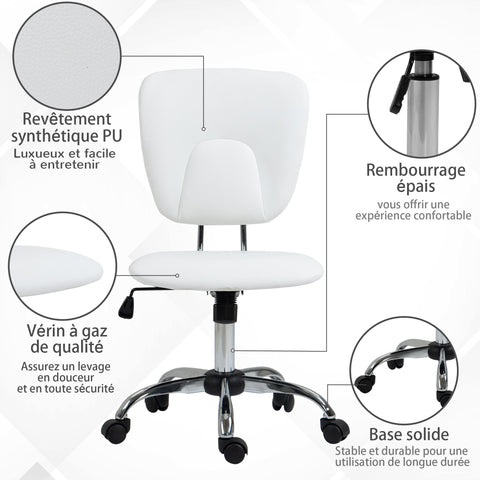 Rootz Ergonomic Office Chair - Height Adjustable Chair - Rotatable Roller Seat - Lumbar Support - 50cm x 54cm x 87.5-96.5cm
