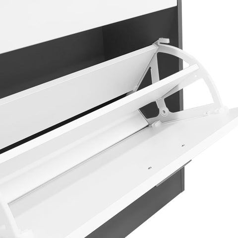 Rootz Wall-Mounted Coat Rack Set - Entrance Organizer - Space-Saving Storage - 80x25x96.5cm Shoe Cabinet - 8 Hooks - Mirror 80x40cm - Anthracite Gray