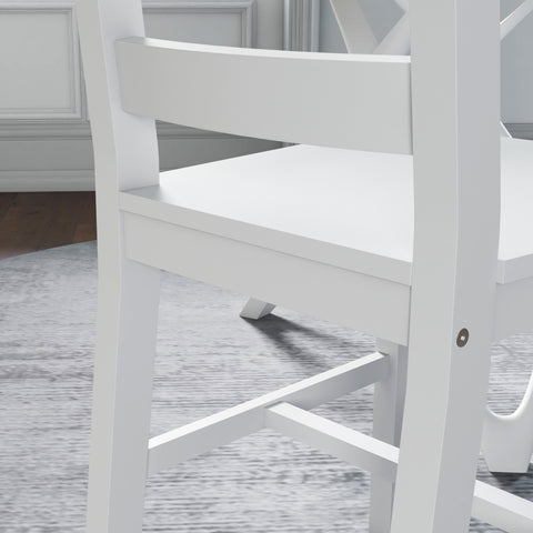 Rootz 2 Set Dining Chairs - Kitchen Chairs - Wood Kitchen Chairs - Excellent Back Support - 41.5 x 46 x 90 cm - White