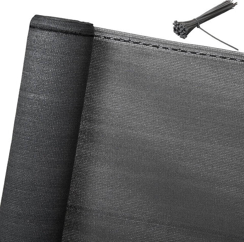 Rootz Privacy Fence Screen - Balcony Shade - Wind Protection Screen - High UV Stability - Tear-Resistant HDPE - 1.2m x 15m - Grey