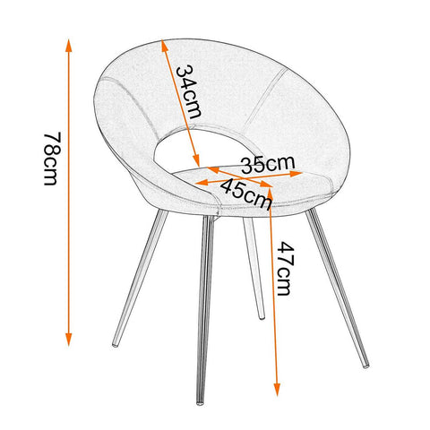 Rootz Velvet Dining Chair - Elegant Chair - Comfortable Seating - Luxurious Velvet, Ergonomic Design, Durable Construction - 78cm x 35cm x 45cm
