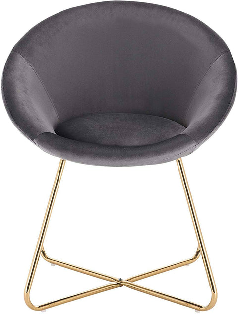 Rootz Set of 2 Dining Chairs - Velvet Upholstered Seats - Gold-Plated Metal Legs - Comfortable, Durable, Floor-Safe - 76cm x 36cm x 40cm