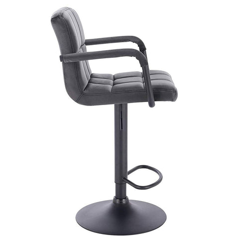 Rootz Set of 2 Velvet Bar Chairs - Adjustable Stools - Counter Chairs - Comfortable, Versatile, Supportive - 90-112cm x 51cm x 37cm