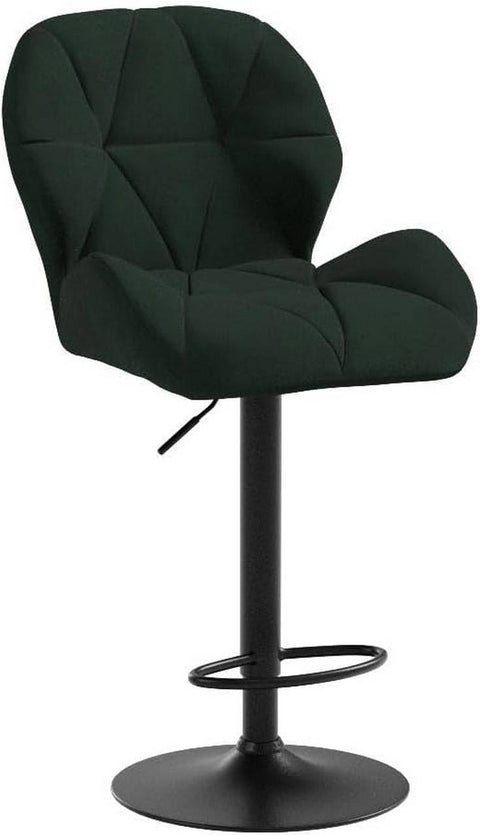 Rootz Bar Stool - Adjustable Counter Chair - Swivel Barstool - Ergonomic Design, Sturdy Construction, Easy Assembly - Velvet & Metal - 94cm-116cm x 50cm x 40cm