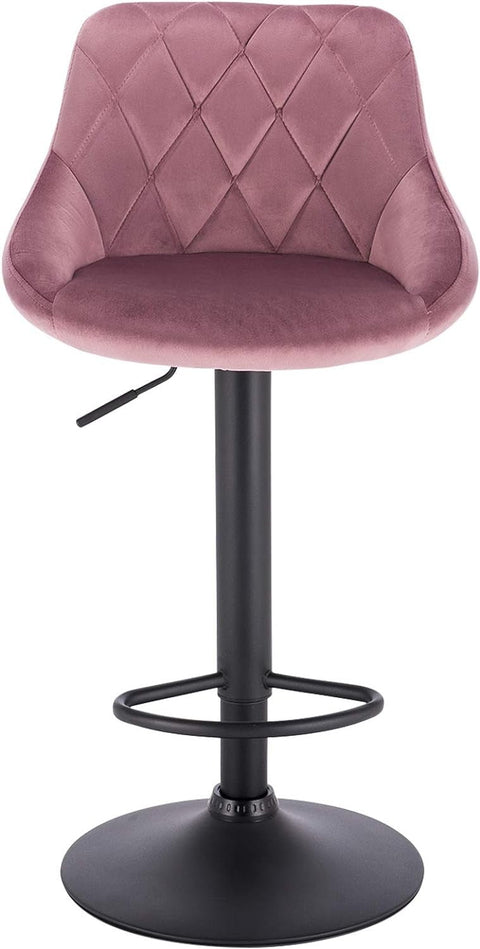 Rootz Velvet Bar Stools - Counter Stools - Adjustable Swivel Chairs - Comfortable, Ergonomic, Easy to Clean - 35cm x 38cm x 84-106cm