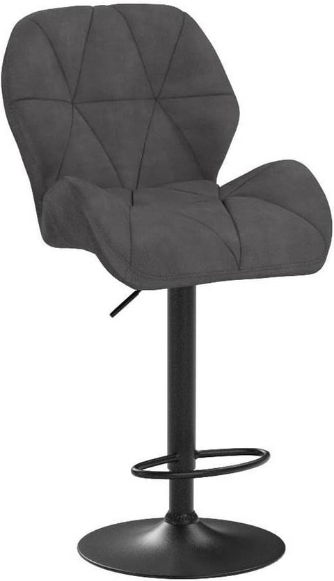Rootz Bar Stool - Adjustable Counter Chair - Swivel Barstool - Ergonomic Design - Durable Velvet - Stylish Metal Frame - 94cm-116cm x 50cm x 40cm