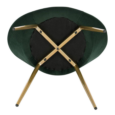 Rootz Velvet Dining Chair - Elegant Chair - Comfortable Seating - Ergonomic Design, Stylish & Versatile, Durable & Stable - Gold-Coated Metal Legs - 78cm x 35cm x 45cm