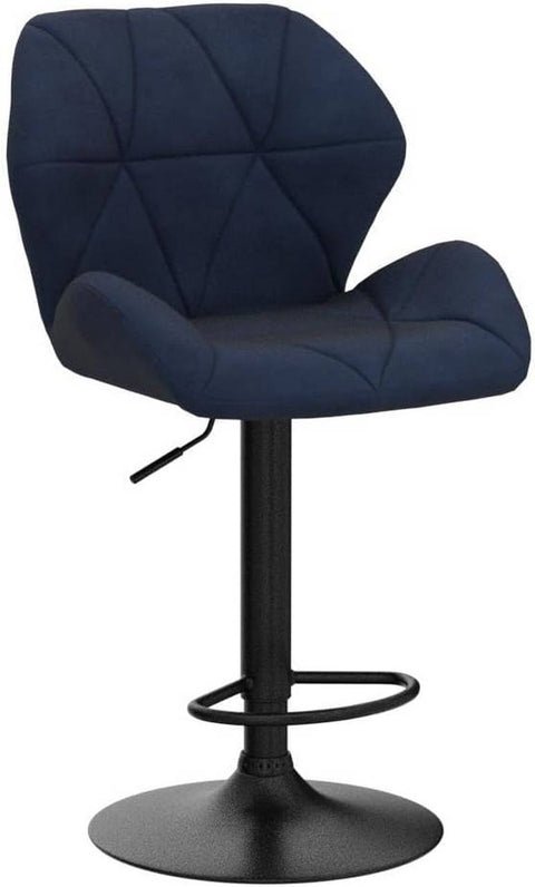 Rootz Velvet Bar Stool - Counter Stool - Adjustable Bar Chair - Ergonomic Design - Durable Construction - Non-Slip Base - 50cm x 40cm x 94-116cm