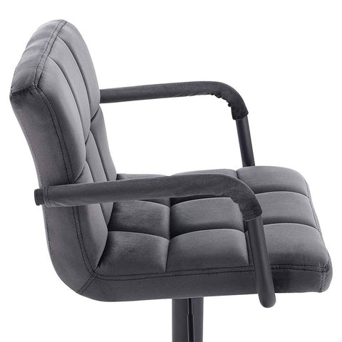 Rootz Set of 2 Velvet Bar Chairs - Adjustable Stools - Counter Chairs - Comfortable, Versatile, Supportive - 90-112cm x 51cm x 37cm