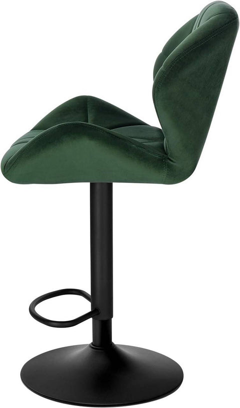 Rootz Bar Stool - Adjustable Counter Chair - Swivel Barstool - Ergonomic Design, Sturdy Construction, Easy Assembly - Velvet & Metal - 94cm-116cm x 50cm x 40cm