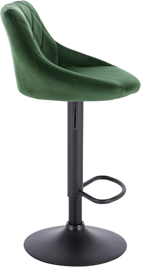 Rootz Set of 2 Bar Stools - Counter Stools - Swivel Chairs - Velvet Upholstery - Adjustable Height - Rotatable Seat - Comfortable & Sturdy - 35cm x 38cm x 84-106cm