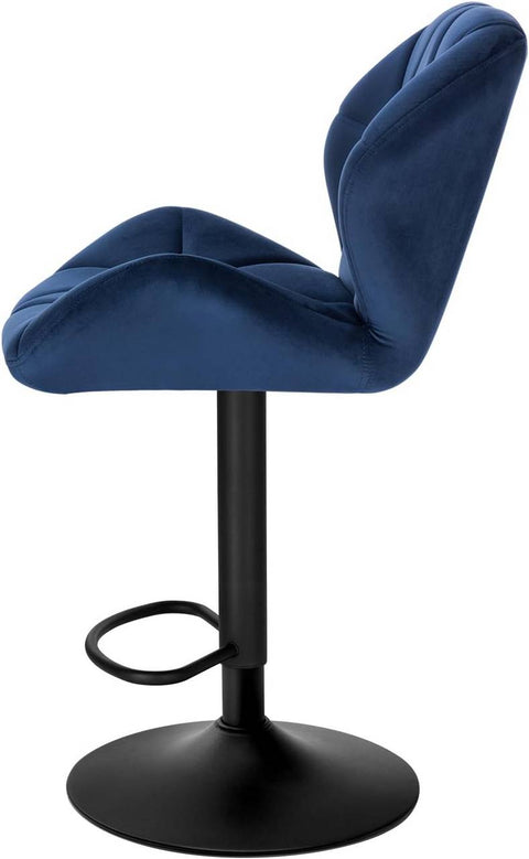 Rootz Velvet Bar Stool - Counter Stool - Adjustable Bar Chair - Ergonomic Design - Durable Construction - Non-Slip Base - 50cm x 40cm x 94-116cm