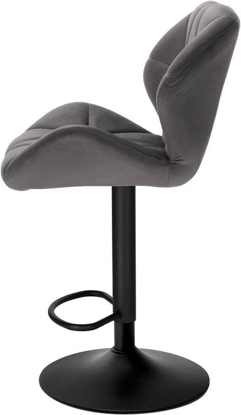 Rootz Bar Stool - Adjustable Barstool - Swivel Stool - Comfortable, Durable, Safe - Velvet Seat - 94cm-116cm x 50cm x 40cm