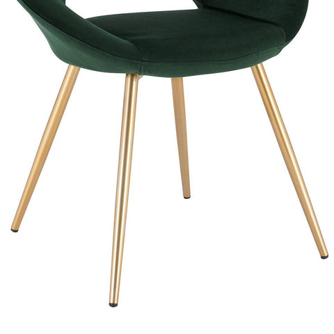 Rootz Velvet Dining Chair - Elegant Chair - Comfortable Seating - Ergonomic Design, Stylish & Versatile, Durable & Stable - Gold-Coated Metal Legs - 78cm x 35cm x 45cm