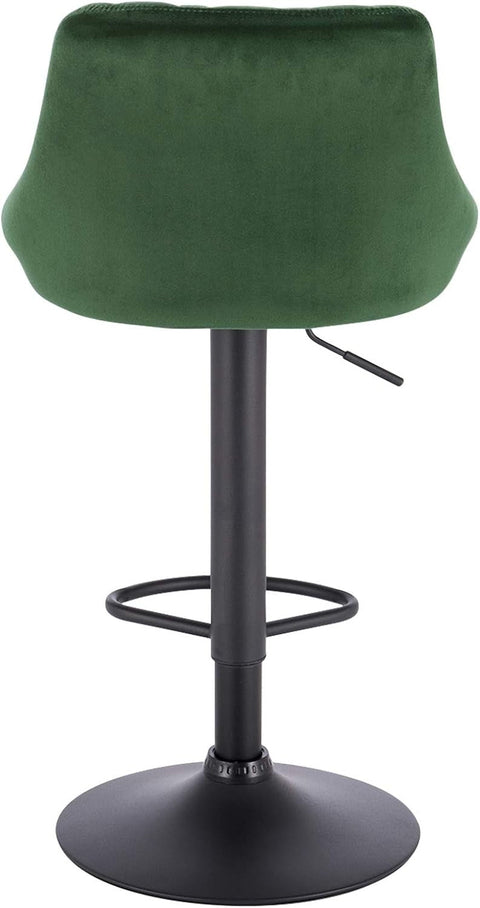 Rootz Set of 2 Bar Stools - Counter Stools - Swivel Chairs - Velvet Upholstery - Adjustable Height - Rotatable Seat - Comfortable & Sturdy - 35cm x 38cm x 84-106cm