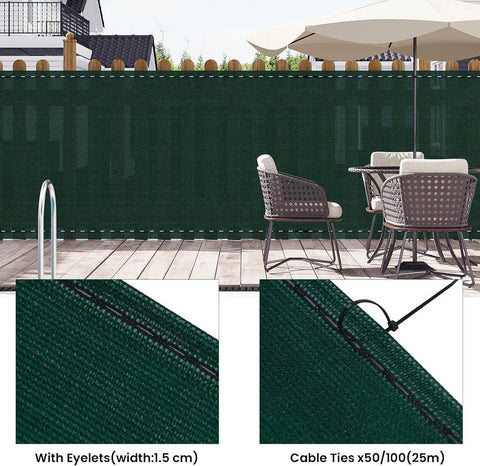 Rootz Weatherproof Garden Fence - Privacy Screen - Sun Protection - Durable HDPE - Green - 180 g/m² - 1.5m x 15m