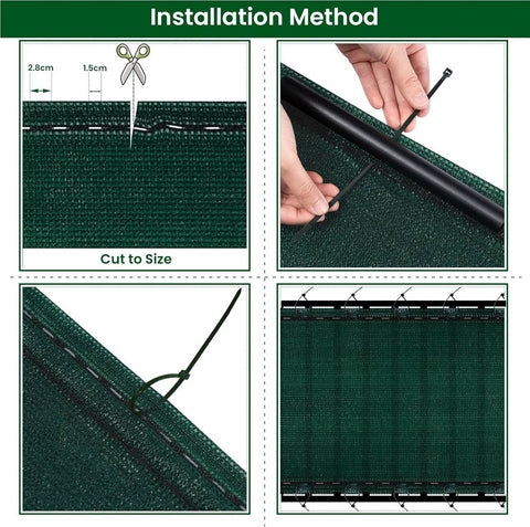 Rootz Garden Fence - Privacy Screen - Weatherproof Netting - Tear-Resistant, UV Protection - Green 1.2m x 15m HDPE, 85%-90% Shade, Easy to Install