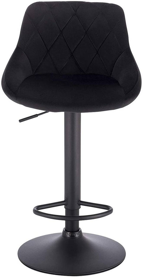Rootz Velvet Bar Stools - Adjustable Counter Chairs - Swivel Barstools - Comfortable, Durable, Versatile - 84-106cm x 35cm x 38cm