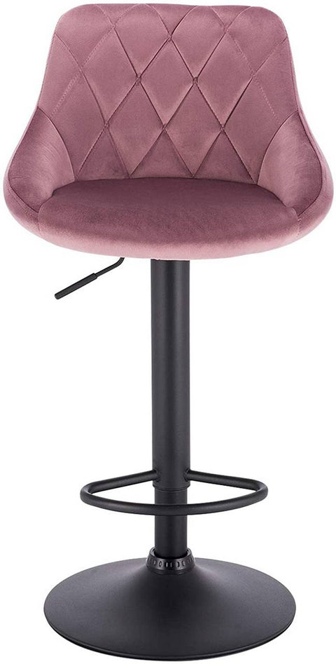 Rootz Velvet Bar Stools - Adjustable Counter Chairs - Swivel Barstools - Luxurious Comfort - Sturdy Design - Versatile Use - 84cm-106cm x 35cm x 38cm