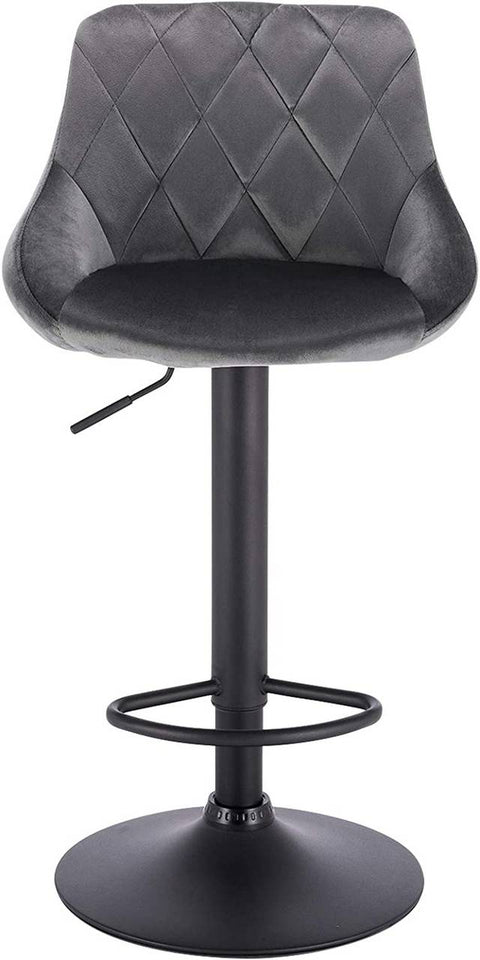 Rootz Velvet Bar Stools - Adjustable Counter Chairs - Swivel Barstools - Comfortable Seating - Safe and Durable - Stylish Design - 35cm x 38cm x 84-106cm