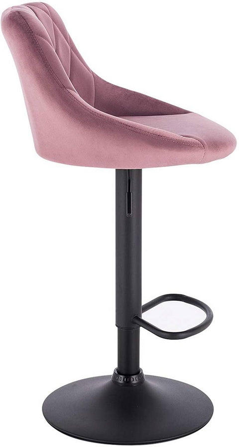 Rootz Velvet Bar Stools - Adjustable Counter Chairs - Swivel Barstools - Luxurious Comfort - Sturdy Design - Versatile Use - 84cm-106cm x 35cm x 38cm