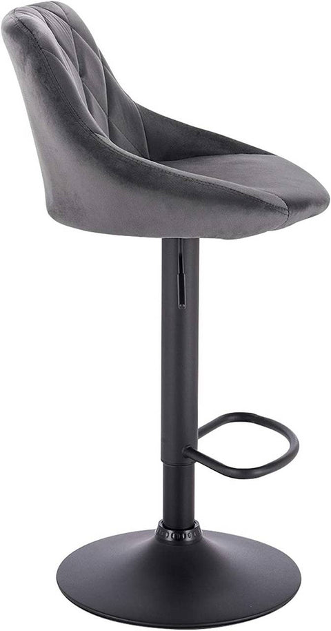Rootz Velvet Bar Stools - Adjustable Counter Chairs - Swivel Barstools - Comfortable Seating - Safe and Durable - Stylish Design - 35cm x 38cm x 84-106cm