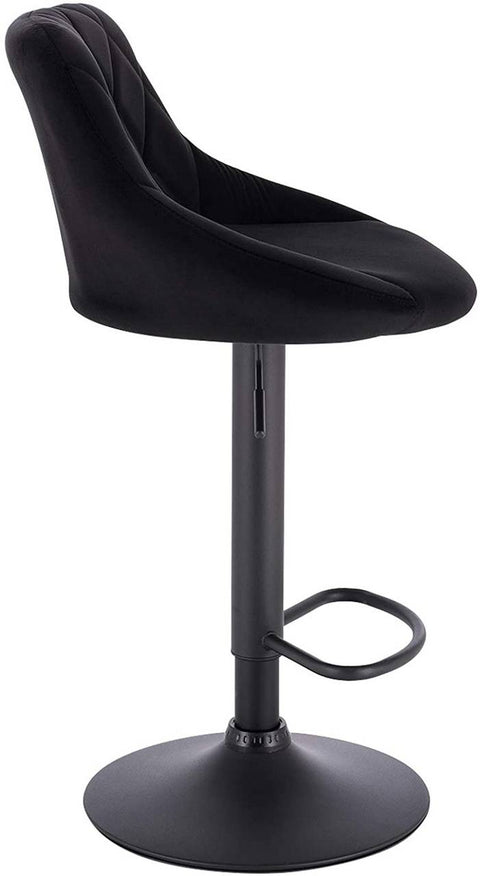 Rootz Velvet Bar Stools - Adjustable Counter Chairs - Swivel Barstools - Comfortable, Durable, Versatile - 84-106cm x 35cm x 38cm