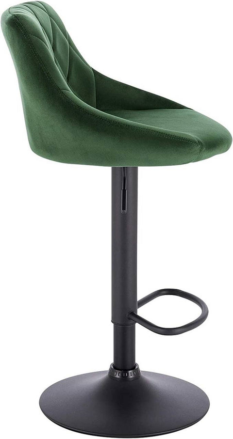Rootz Velvet Bar Stools - Adjustable Swivel Chairs - Luxurious Comfort - Ergonomic Design - Sturdy Metal Frame - 84cm-106cm x 35cm x 38cm
