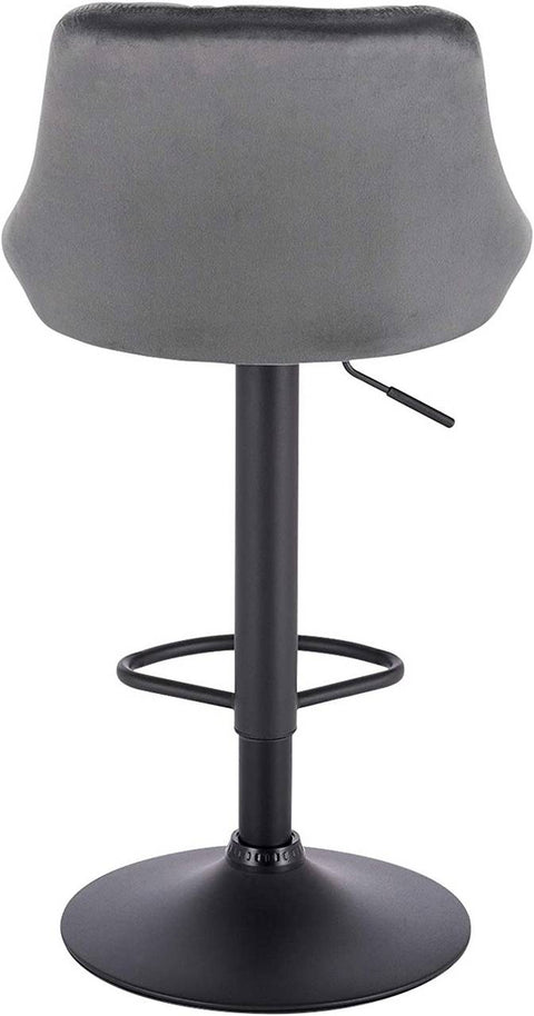 Rootz Velvet Bar Stools - Adjustable Counter Chairs - Swivel Barstools - Comfortable Seating - Safe and Durable - Stylish Design - 35cm x 38cm x 84-106cm