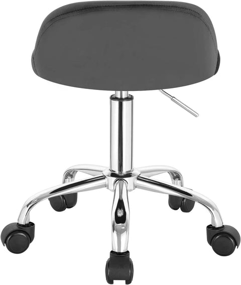 Rootz Adjustable Velvet Office Stool - Desk Chair - Swivel Stool - Stylish, Comfortable, Ergonomic - Height 53-65.5cm, Seat 30x30cm, Base 44cm