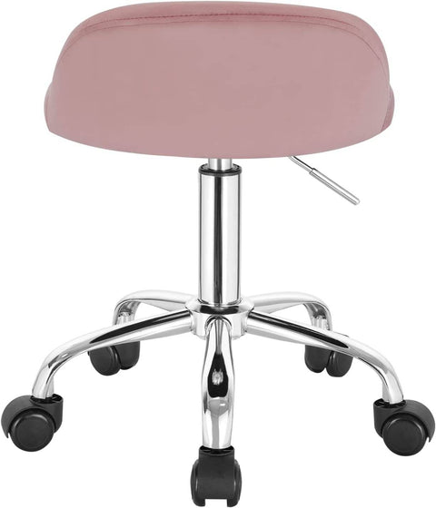Rootz Velvet Office Stool - Adjustable Desk Chair - Rolling Task Chair - Comfortable, Flexible, Durable - 53cm-65.5cm x 30cm x 30cm
