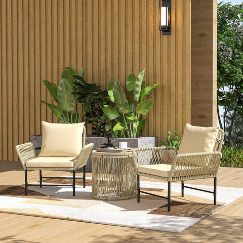 Rootz Poly Rattan Garden Furniture Set - Balcony Furniture - Outdoor Seating - Weather Resistant - 80cm x 74cm x 79cm