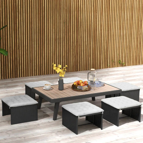 Rootz Tuinstoelkussen - Zachtheid en comfort - Binnen en buiten - 6 stuks - Polyester hoes - Lichtgrijs - 40L x 40W x 4H cm