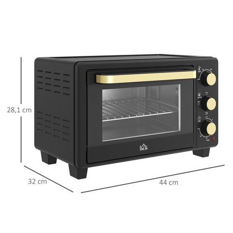Rootz Mini Oven - Toaster Oven - Compact Cooker - 60-Min Timer - 44cm x 32cm x 28.1cm - Perfect for Small Kitchens and Studio Apartments