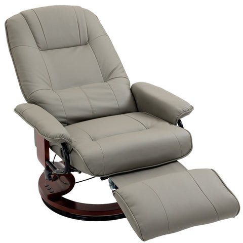 Rootz Swivel Recliner Chair - TV Chair - Manual Footrest - Faux Leather - 78cm x 87cm x 100cm