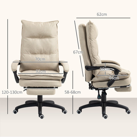 Rootz Massage Chef Armchair - Executive Chair - Ergonomic Office Chair - Adjustable Comfort - 70cm x 62cm x 120-130cm