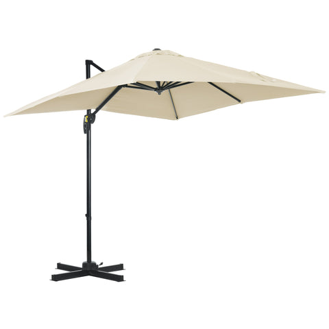 Rootz Offset Square Parasol - Garden Umbrella - Outdoor Shade - UV Protection - 2.45m x 2.45m x 2.45m