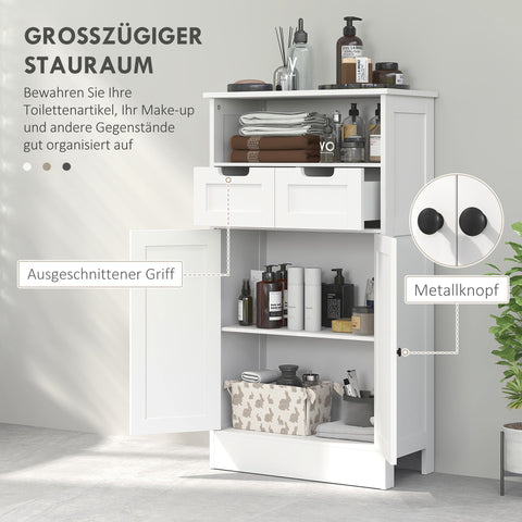 Rootz Bathroom Cabinet - Storage Unit - Organizer - Adjustable Shelf - 60 x 30 x 109 cm