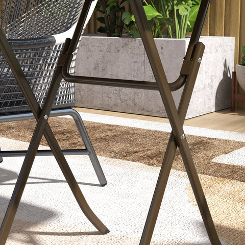 Rootz Outdoor Garden Table - Foldable - Stylish & Cozy - Weatherproof Polyrattan - 60L x 60W x 71H cm Brown