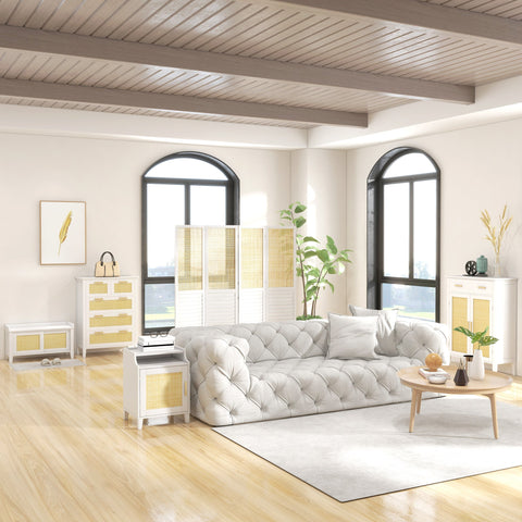 Rootz Chest of Drawers - Dresser - Storage Organizer - Large Capacity - 77 x 37 x 104 cm - White, Brown