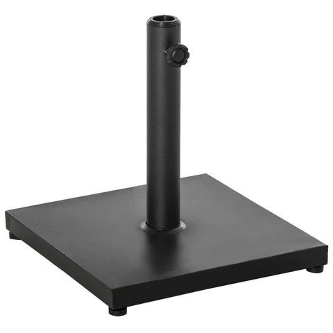 Rootz Parasol Stand - Umbrella Stand - Umbrella Holder - Umbrella Base - Metal + Cement - Black - 40 x 40 x 43 cm