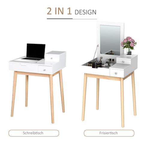 Rootz Dressing Table - Cosmetic Table - Vanity Table - Compact Storage Solution - 60 x 50 x 85.5cm