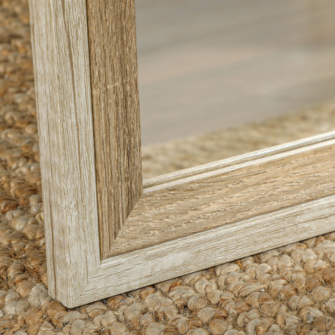 Rootz Full Body Mirror - Floor Mirror - Splinter-Free - Crystal Clear Reflection - 162.6 x 53.3 cm -Brown Frame